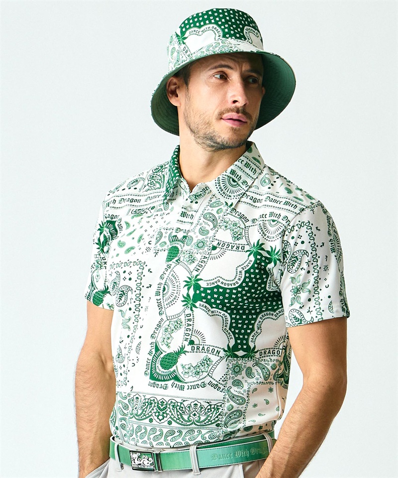 バンダナプリントシャツ衿ポロ