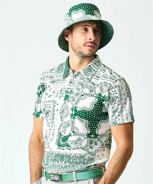 バンダナプリントシャツ衿ポロ