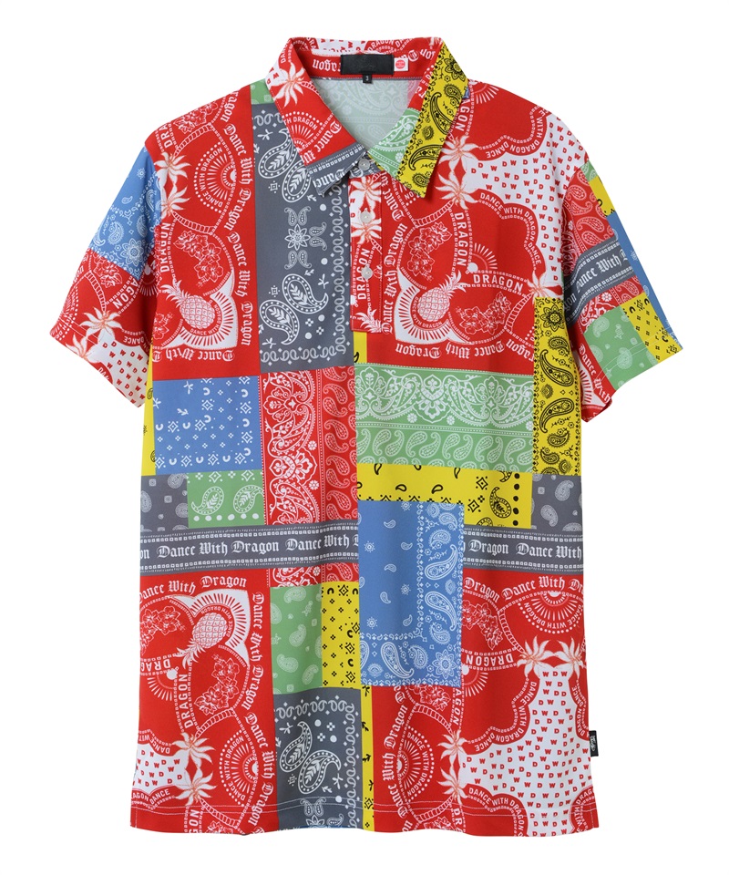 バンダナプリントシャツ衿ポロ(MULTI-M)