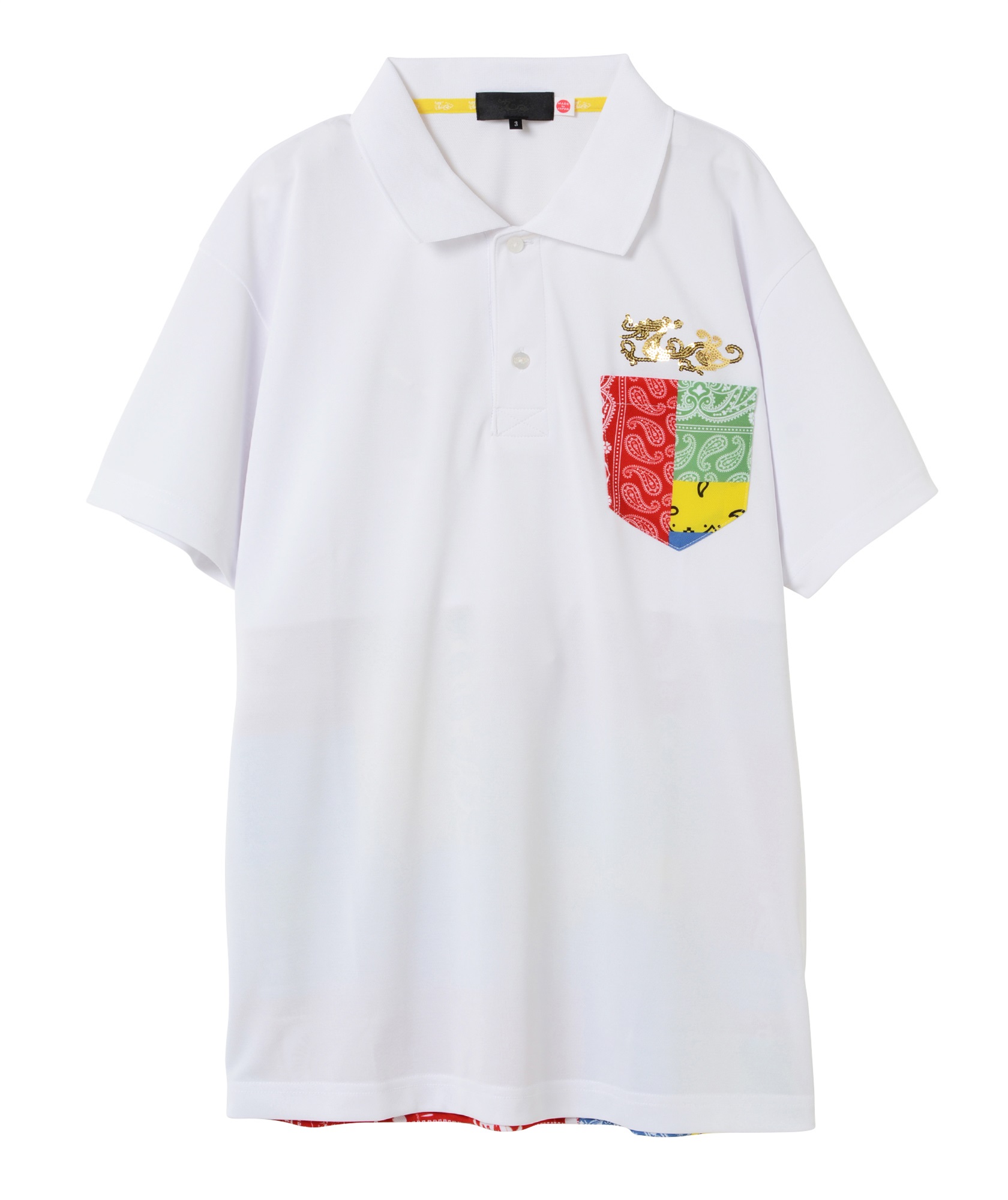 バックバイカラーポロ(WHITE-M)