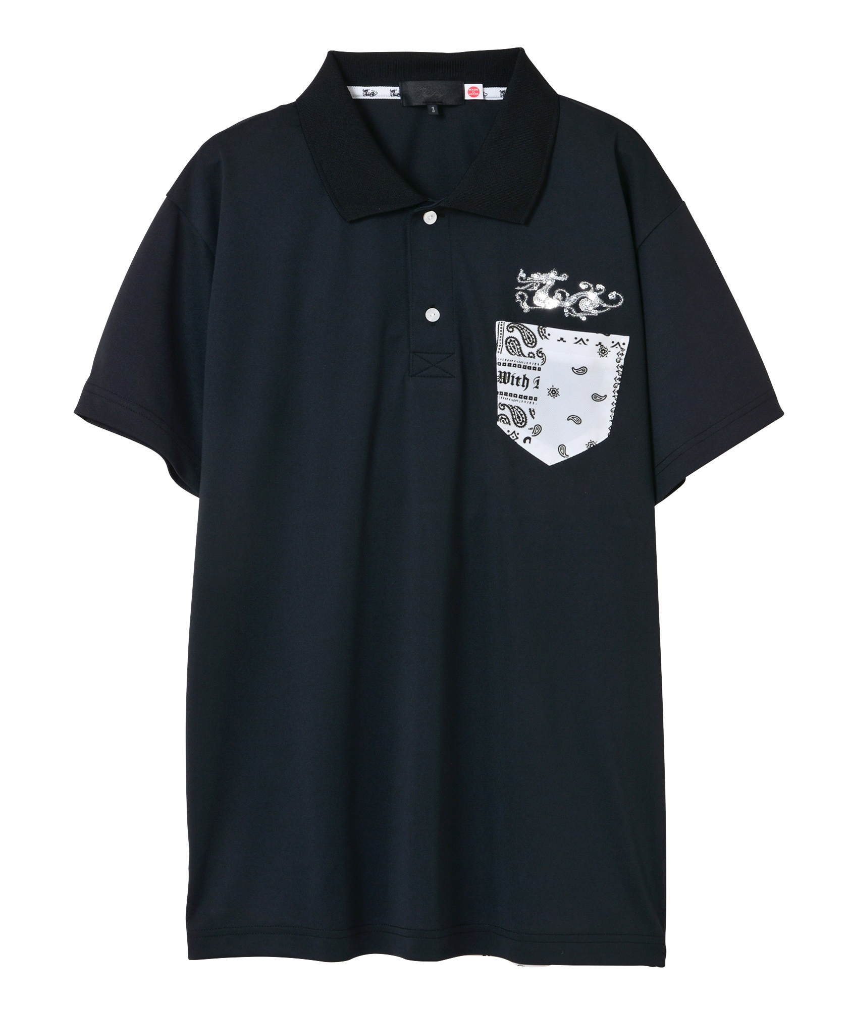 バックバイカラーポロ(BLACK-M)