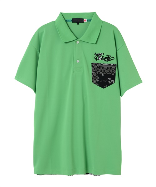 バックバイカラーポロ(GREEN-M)