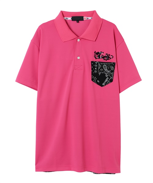 バックバイカラーポロ(PINK-M)