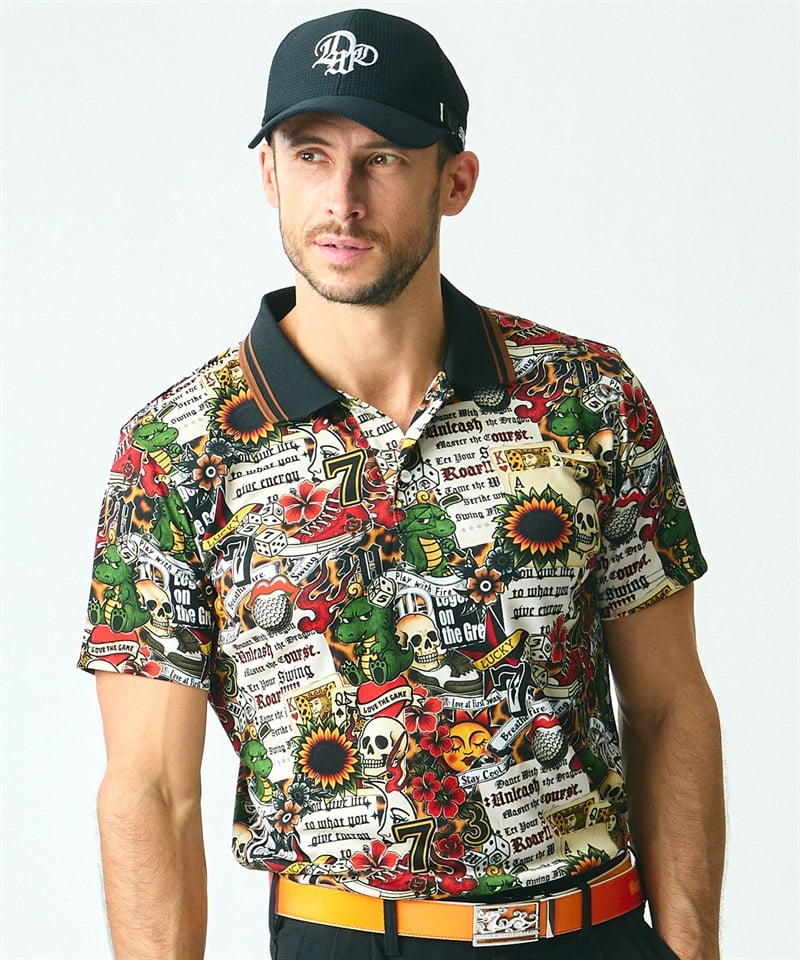 フラワーMIXプリントポロ