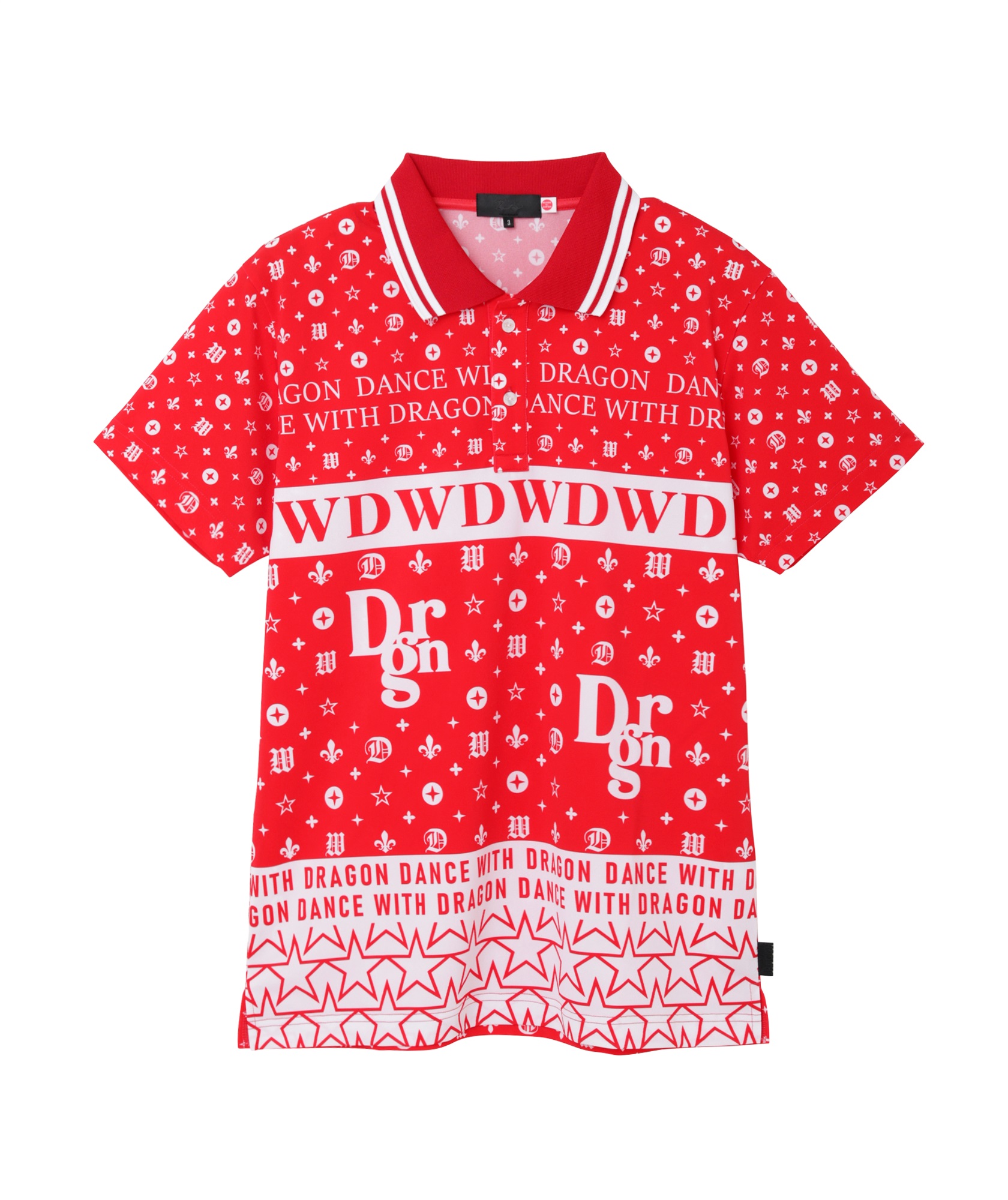 モノグラムMIXプリントシャツ衿ポロ(RED-M)