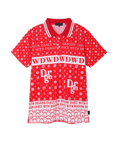 モノグラムMIXプリントシャツ衿ポロ(RED-M)