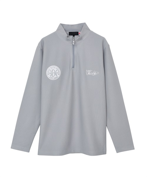 2WAYトリコットZIPモック(GRAY-M)