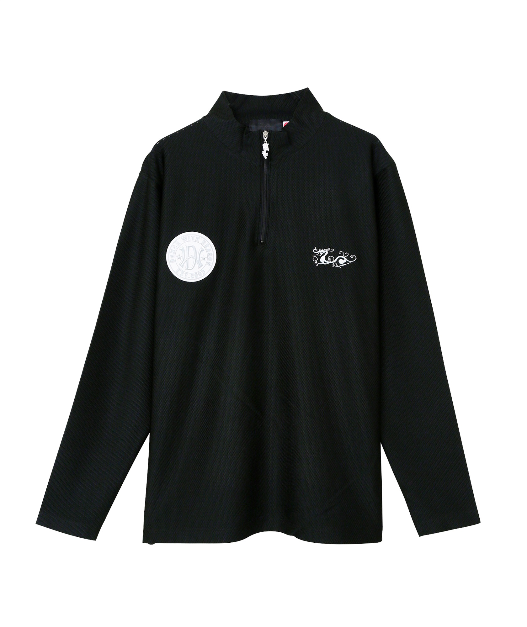 2WAYトリコットZIPモック(BLACK-M)