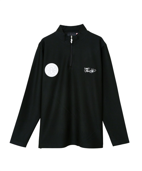 2WAYトリコットZIPモック(BLACK-M)