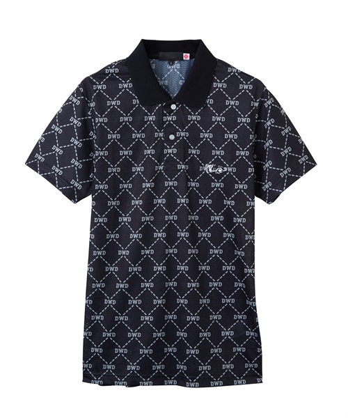 スプラッシュメッシュプリントポロ(BLACK-M)