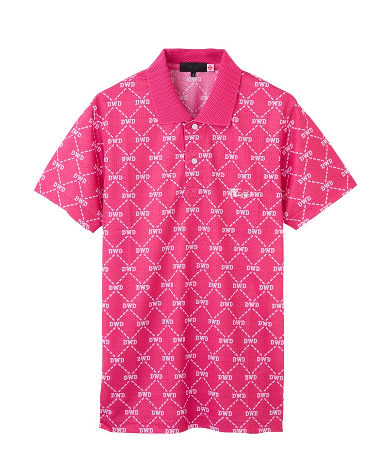 スプラッシュメッシュプリントポロ(PINK-M)