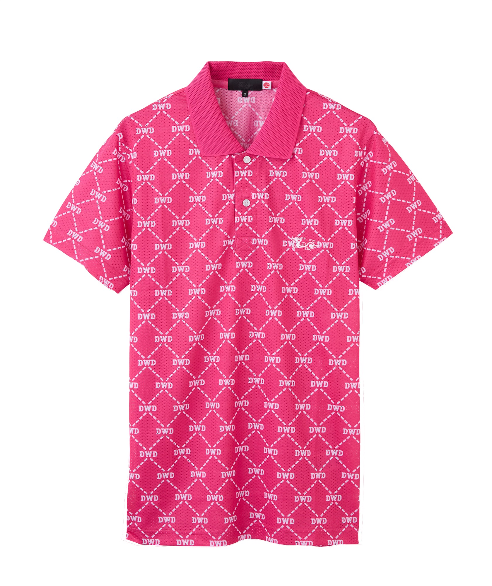 スプラッシュメッシュプリントポロ(PINK-M)