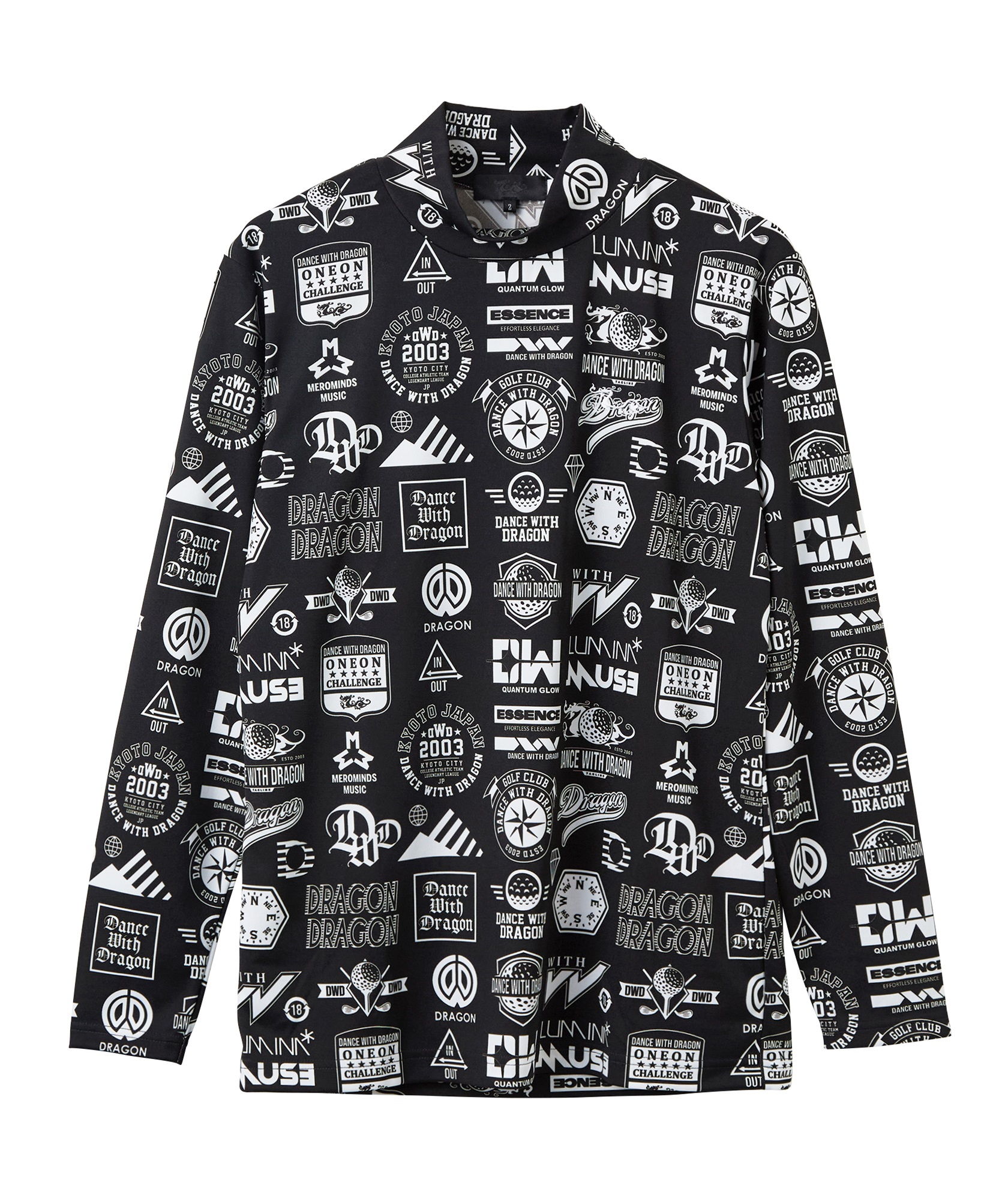 Various marksプリント長袖モック(BLACK-M)