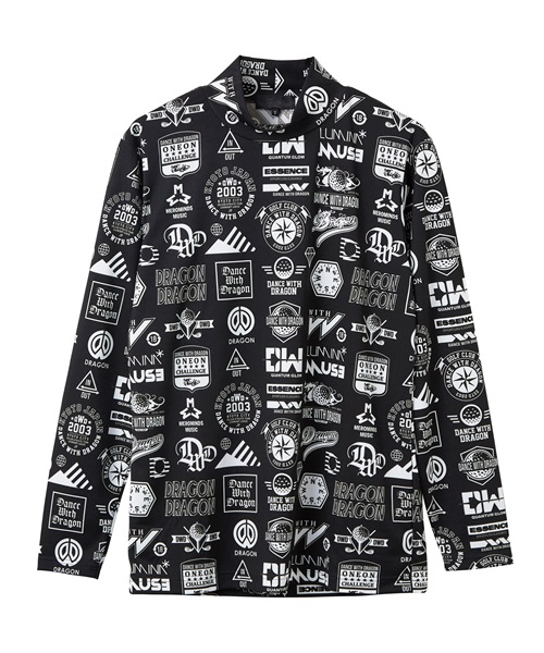 Various marksプリント長袖モック(BLACK-M)