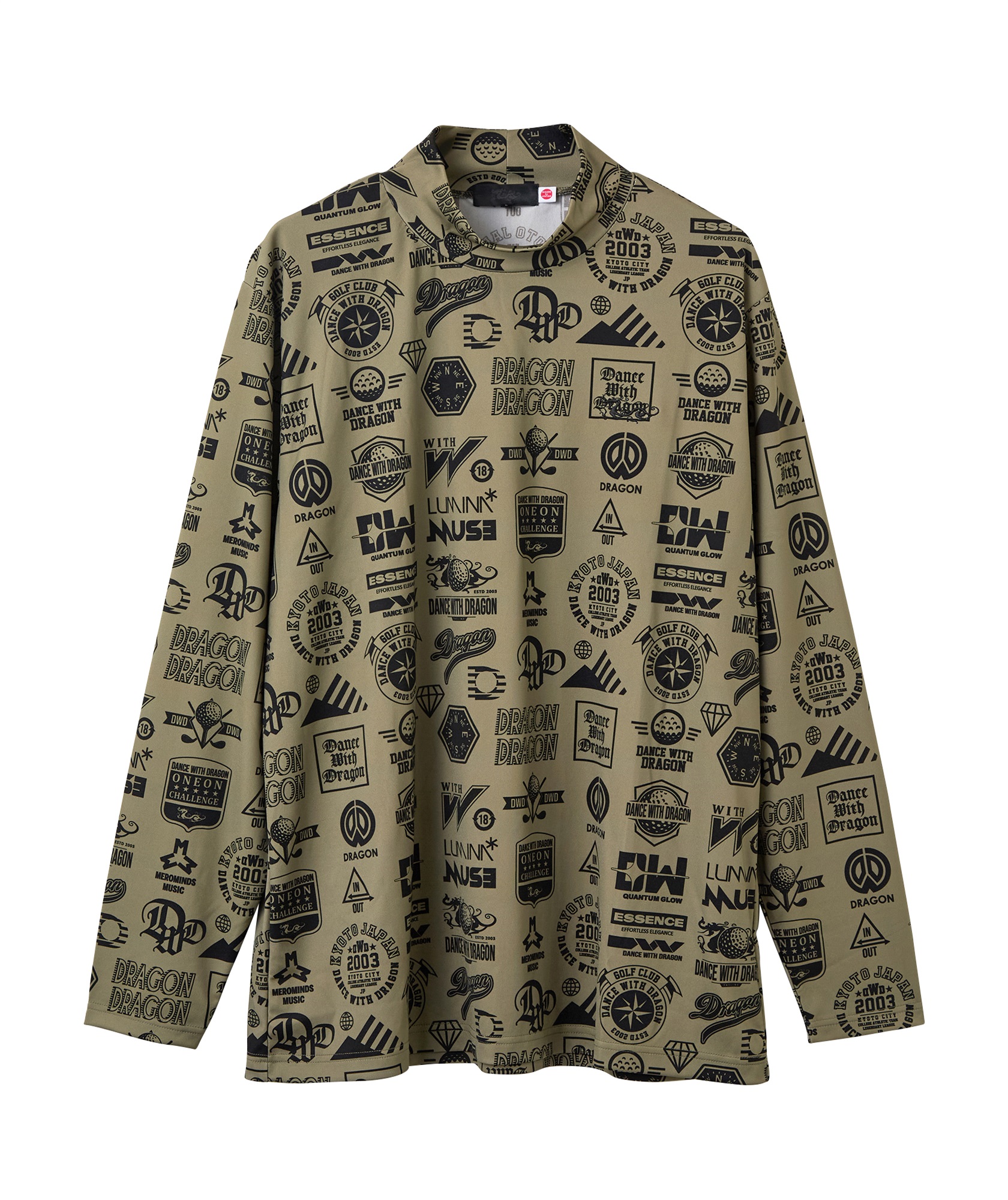 Various marksプリント長袖モック(KHAKI-M)