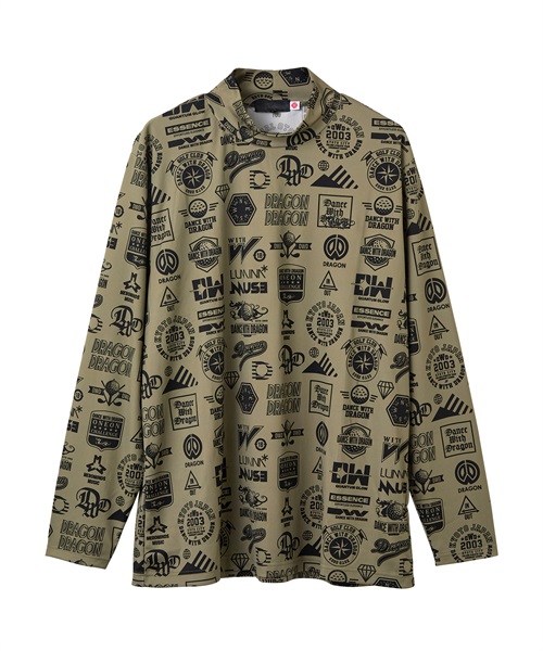 Various marksプリント長袖モック(KHAKI-M)