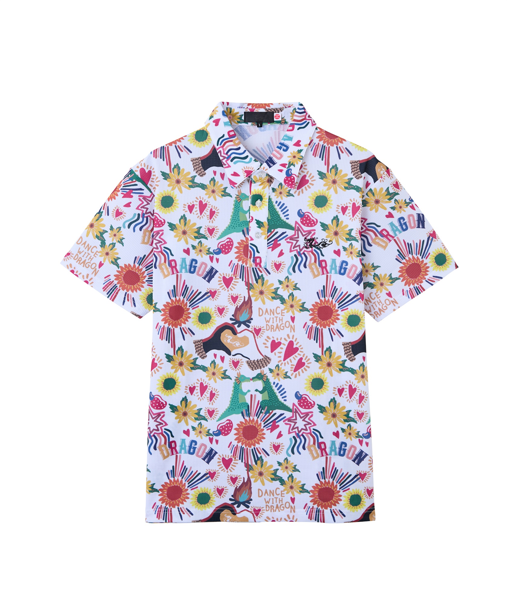 美品　LEONARD フラワープリント ポロシャツ サイズ44 FPM-1100004 Men'sハンドタッチフラワープリントポロシャツ