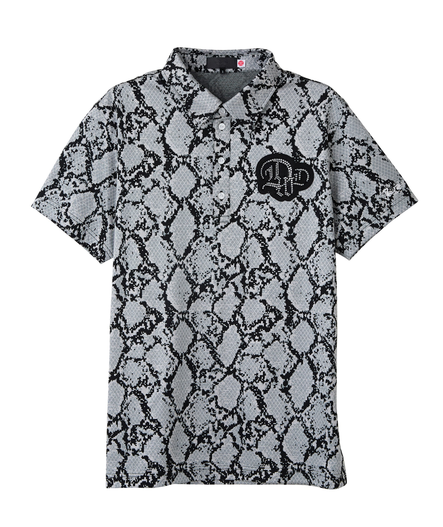 HUF ヘビ柄 ジップアップポロシャツ グレー系 HUF ヘビ柄 ジップアップポロシャツ グレー系 MEN カラーポイント