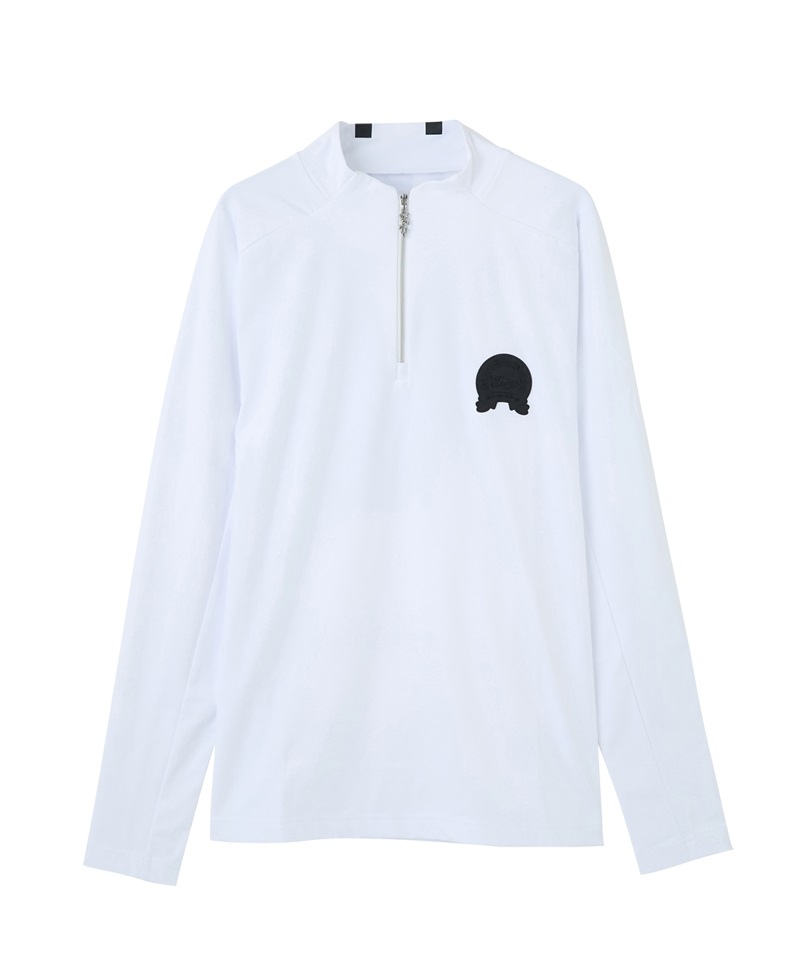 ナイロンベアスムースZIPモック(WHITE-M)
