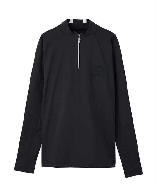 ナイロンベアスムースZIPモック(BLACK-M)