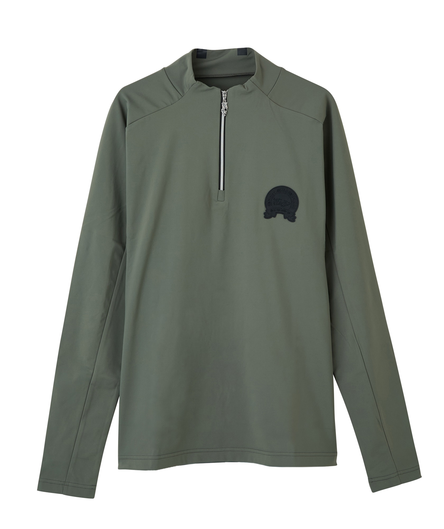 ナイロンベアスムースZIPモック(KHAKI-M)