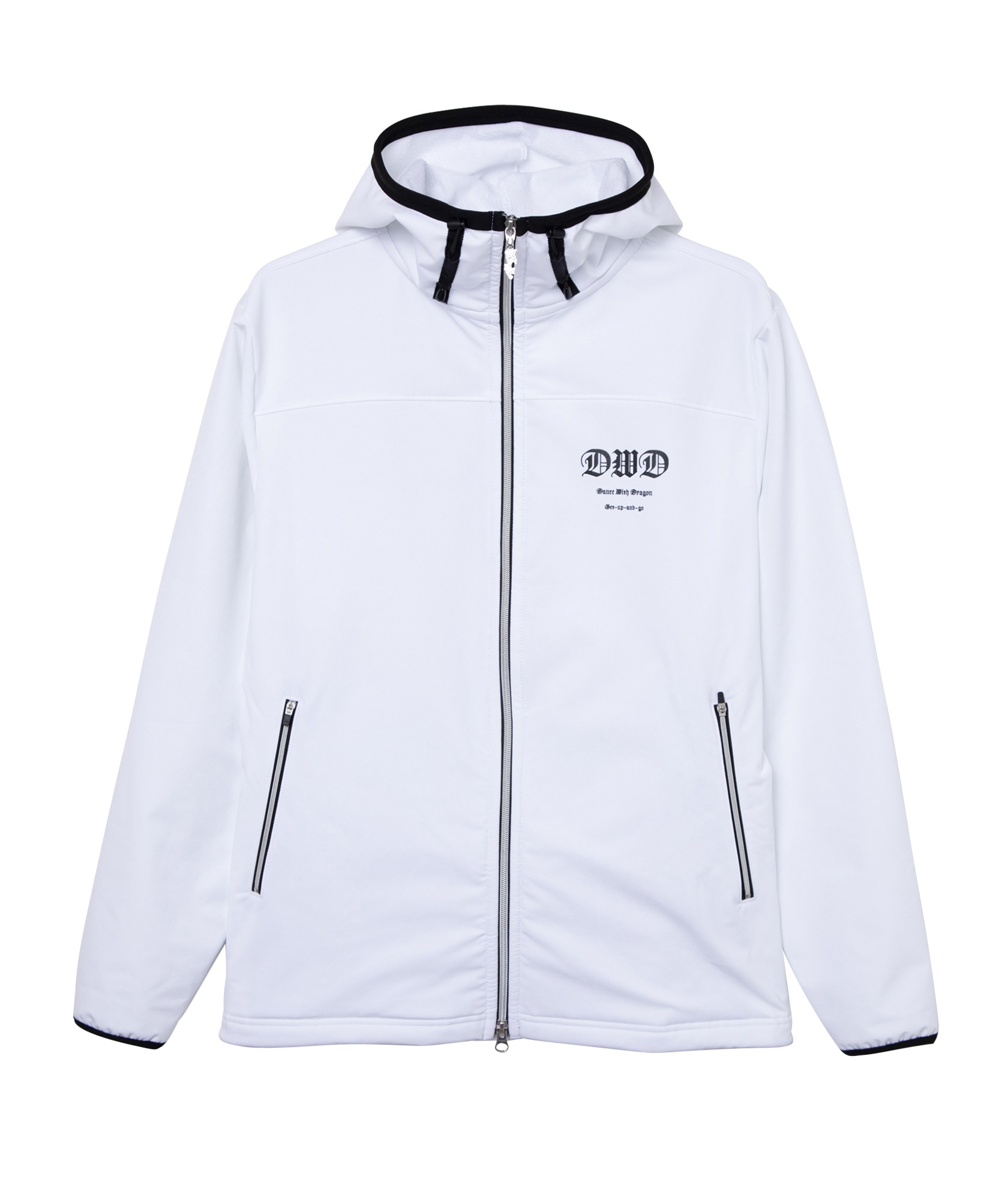 4WAYストレッチBACKリースフリースブルゾン(WHITE-M)