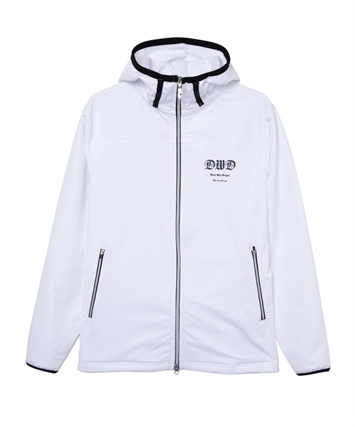 4WAYストレッチBACKリースフリースブルゾン(WHITE-M)