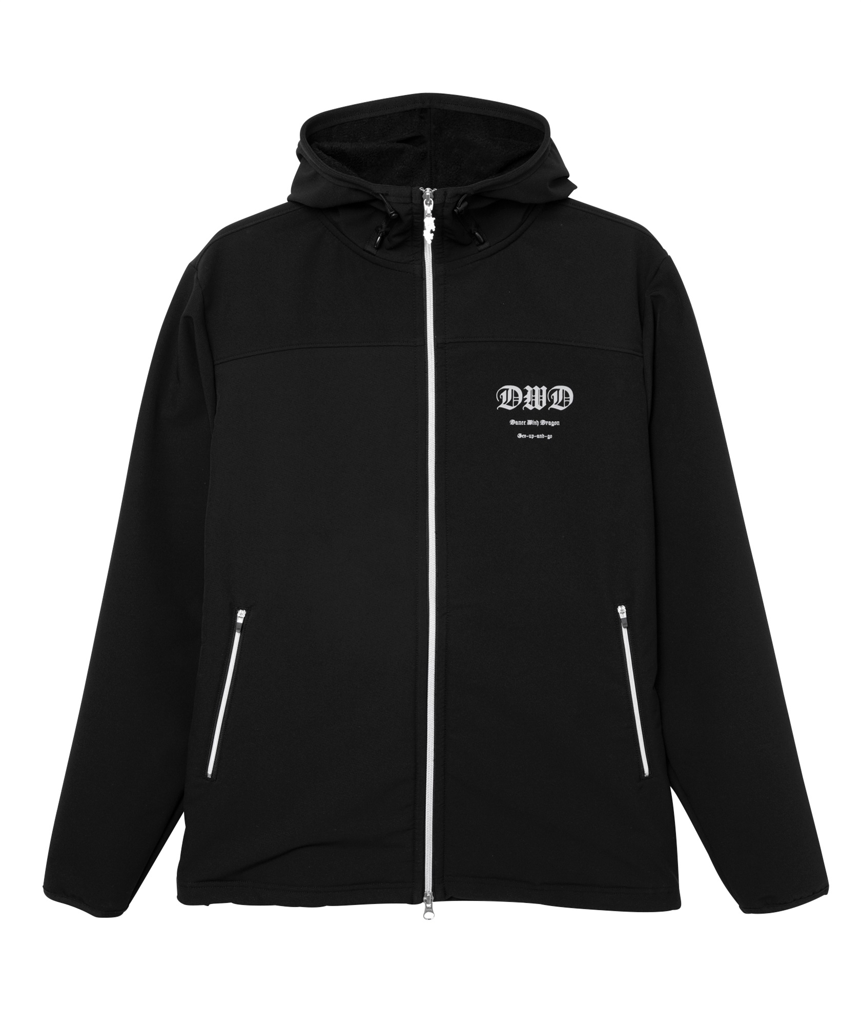 4WAYストレッチBACKリースフリースブルゾン(BLACK-M)