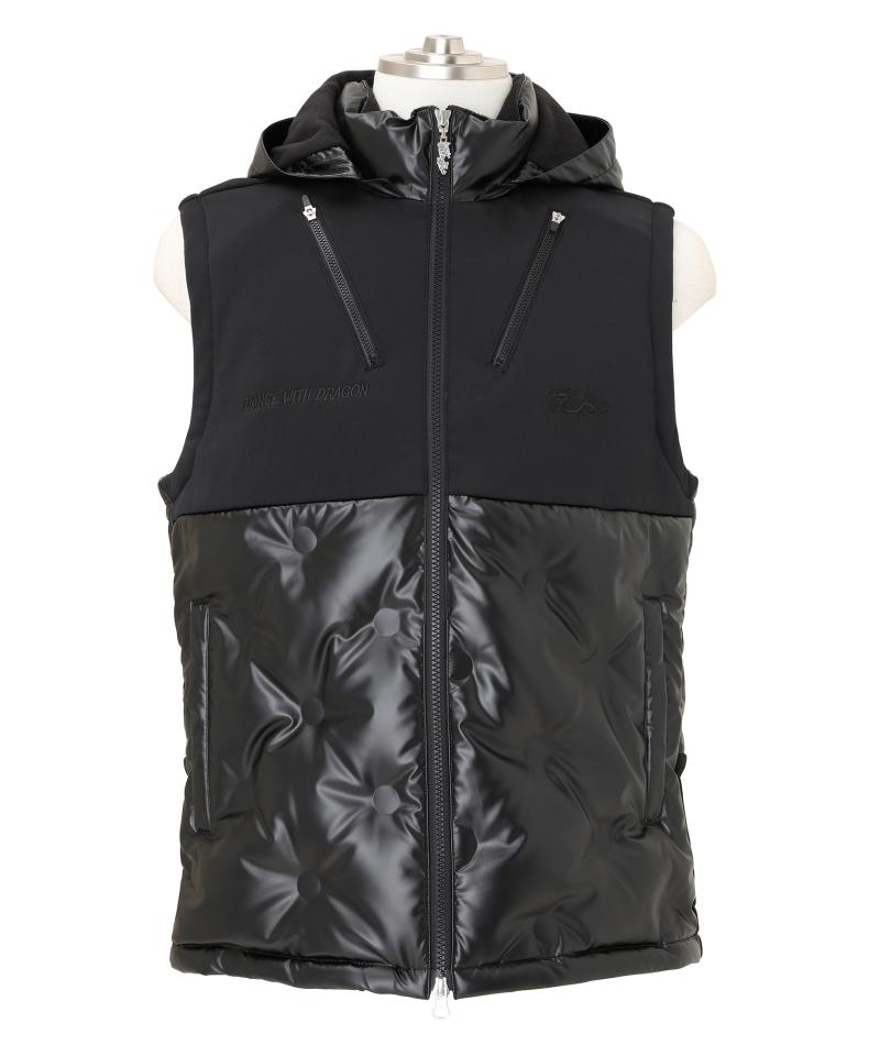 ホットメルトタフタダウンベスト(BLACK-M)