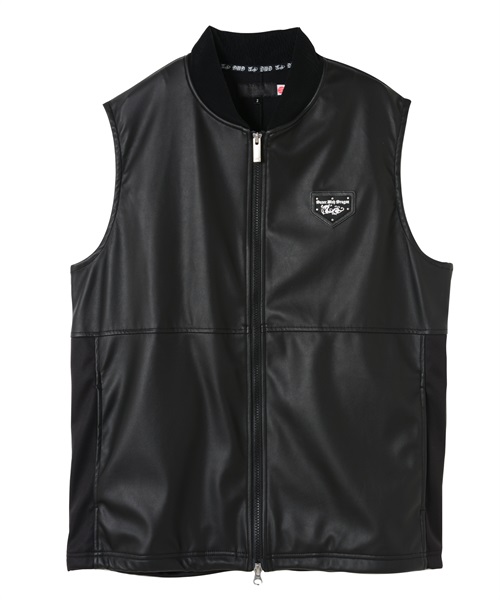 シンセティックレザーベスト(BLACK-M)