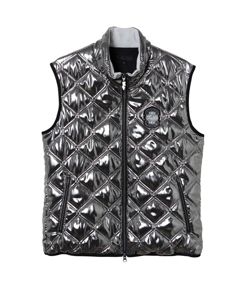 メタリックタフタキルティングベスト(DK SILVER-M)
