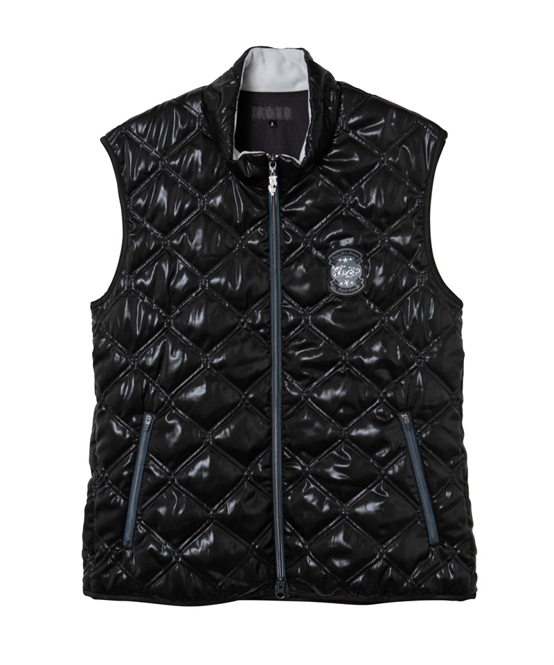 メタリックタフタキルティングベスト(BLACK-M)