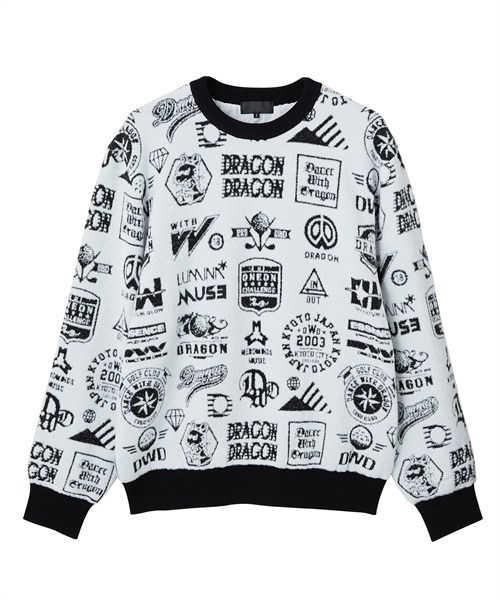 Various marksジャガードニット【EVEN掲載】(WHITE-M)