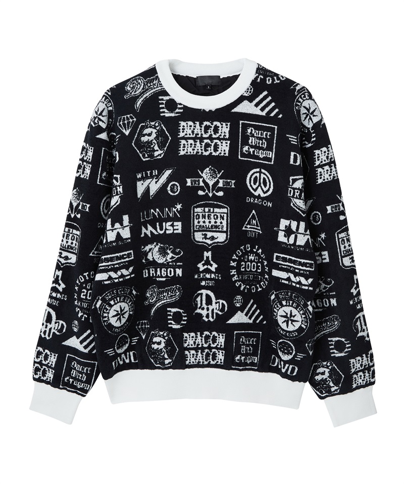 Various marksジャガードニット【EVEN掲載】(BLACK-M)