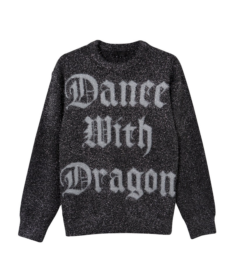 ラメフェザーヤーンニット(BLACK-M)