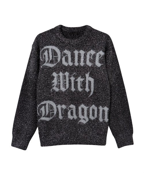 ラメフェザーヤーンニット(BLACK-M)