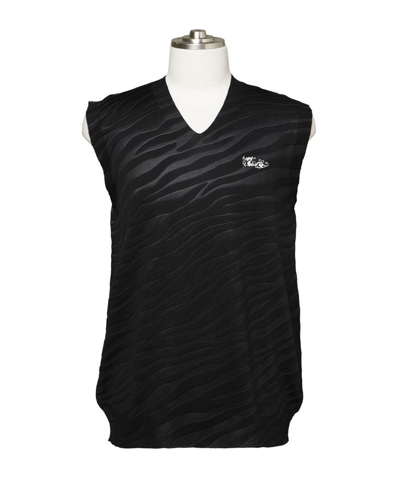 エンボスニットベスト(BLACK-M)
