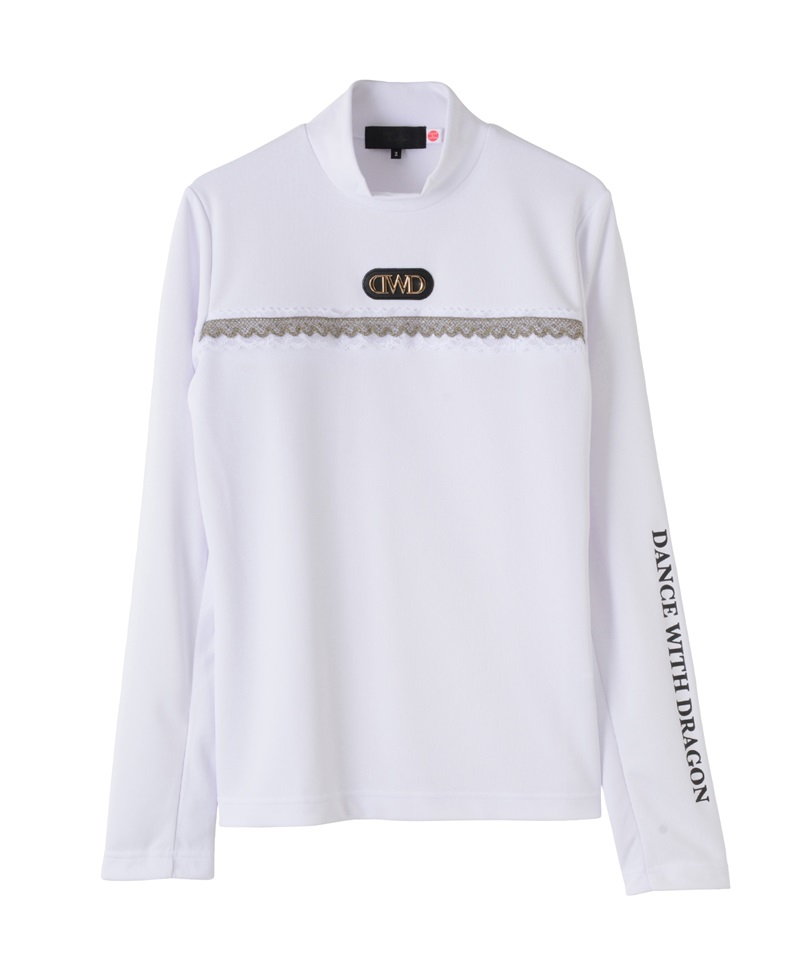 TBピンメッシュ長袖モックシャツ(WHITE-M)