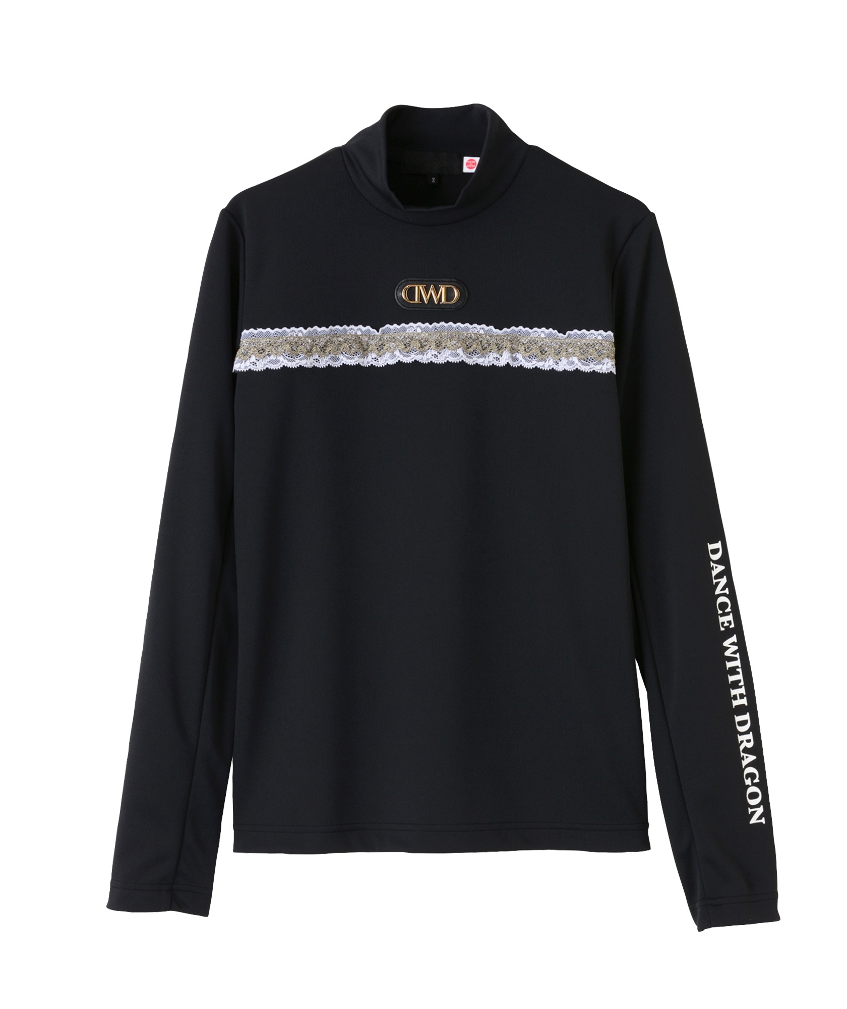 TBピンメッシュ長袖モックシャツ(BLACK-M)