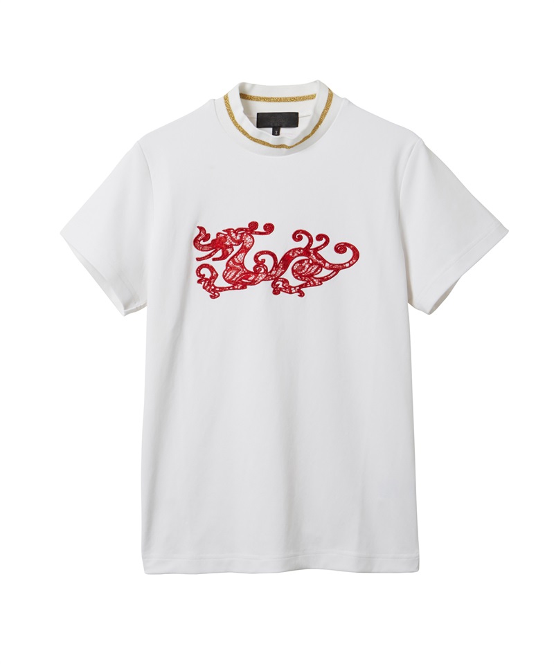 COCOTY半袖モックネック(WHITE-M)