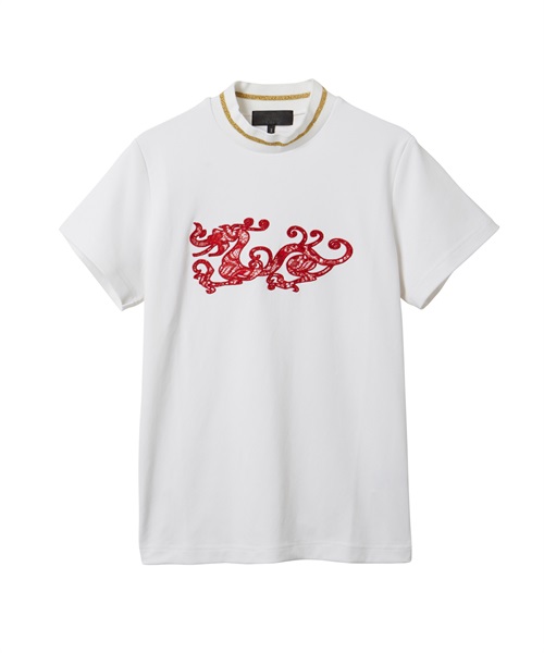 COCOTY半袖モックネック(WHITE-M)