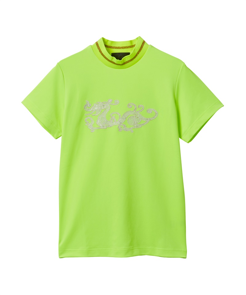 COCOTY半袖モックネック(YELLOW-M)