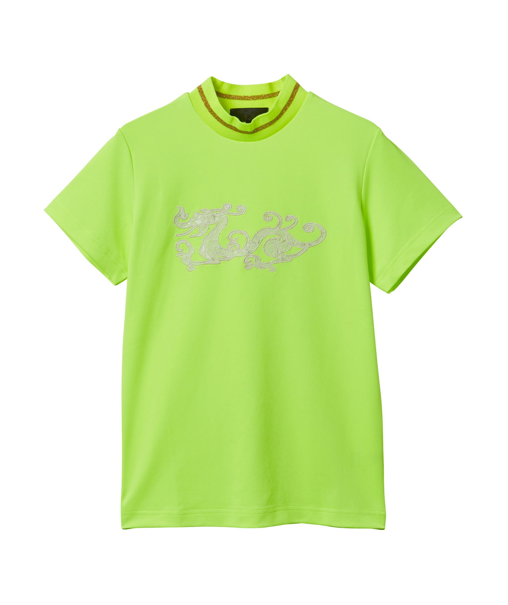 COCOTY半袖モックネック(YELLOW-M)