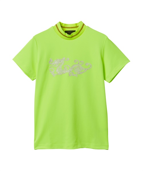 COCOTY半袖モックネック(YELLOW-M)