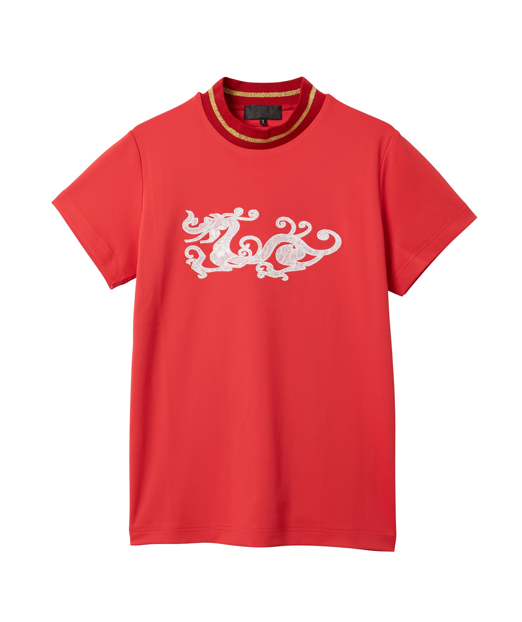 COCOTY半袖モックネック(RED-M)