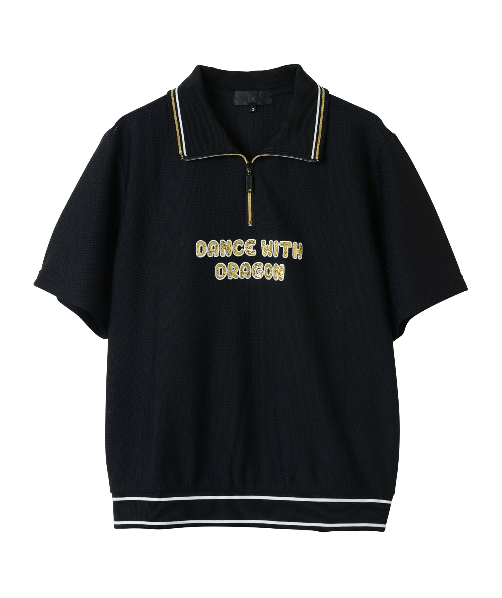 ROICAメッシュ半袖プルオーバー(BLACK-M)