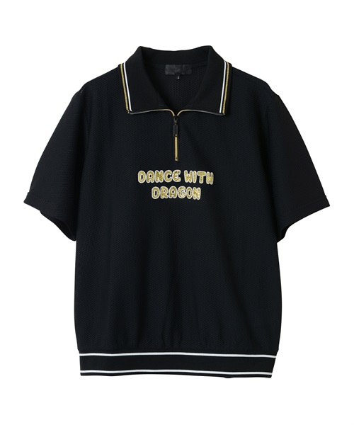 ROICAメッシュ半袖プルオーバー(BLACK-M)