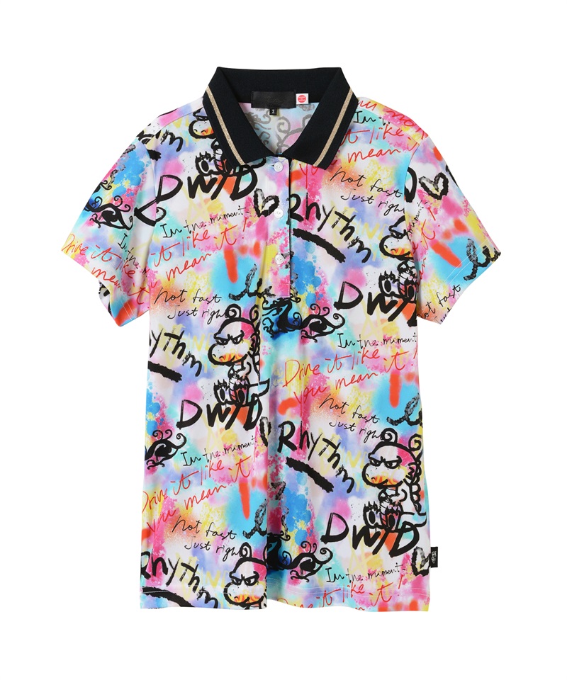 フラワーMIXプリント半袖ポロ(MULTI-M)