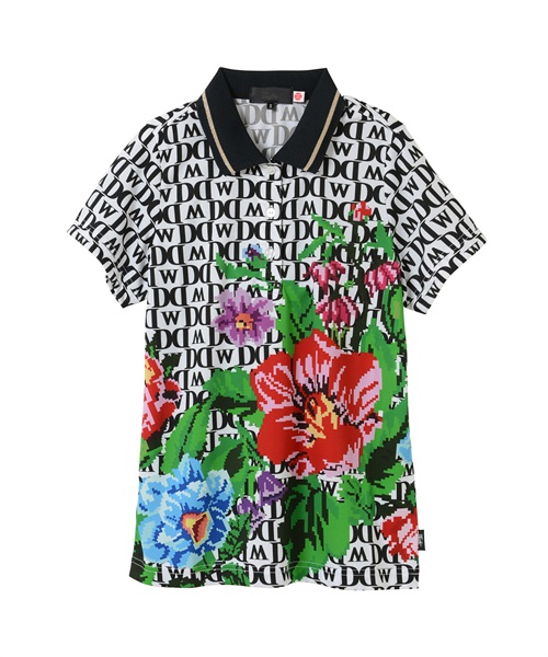 フラワーMIXプリント半袖ポロ(MONOGRAM-M)