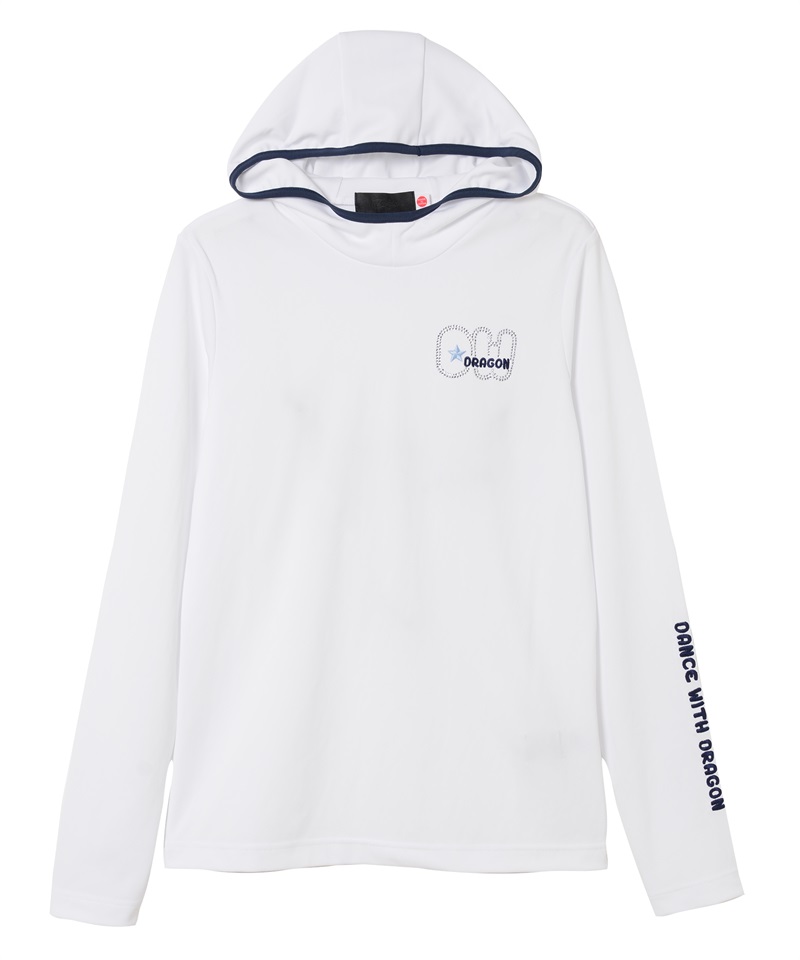 フード長袖モックネック(WHITE-M)